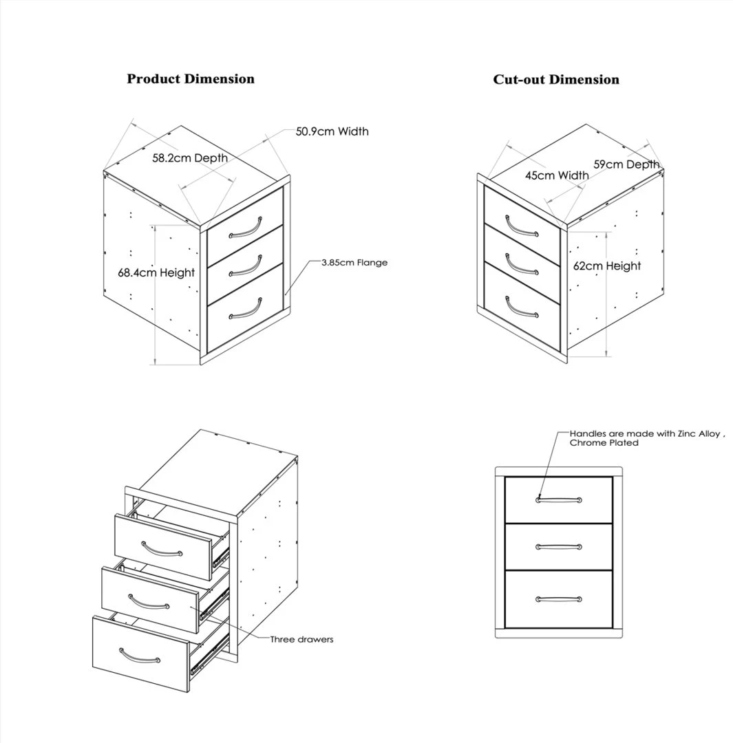 Cajonero Triple Alto 4 Cajonero Triple Alto - Imagen 2