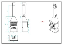 Chimenea De Leña Con Turbinas C-300 TFK -Biohort || Napoleon || Weber Tienda de ventas Chimenea de Lena con Turbinas C 300 TFK 3