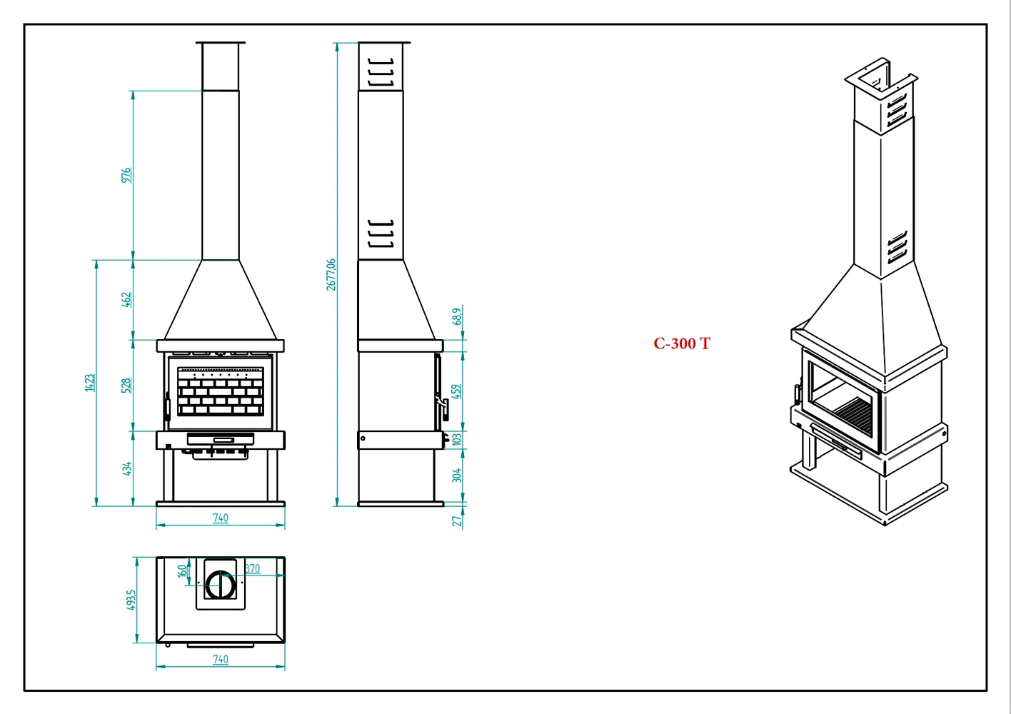 Chimenea De Leña Con Turbinas C-300 TK 6 Chimenea De Leña Con Turbinas C-300 TK - Imagen 4