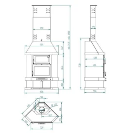 Chimenea De Leña Con Horno C-300 RH -Biohort || Napoleon || Weber Tienda de ventas Chimenea de lena con horno C 300 RH 4