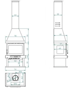 Chimenea Frontal De Leña C-303 -Biohort || Napoleon || Weber Tienda de ventas Chimenea frontal de lena C 303 3