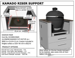 Elevador De Kamado Para Módulo Sunstone -Biohort || Napoleon || Weber Tienda de ventas Elevador Kamado Modulo Sunstone 1
