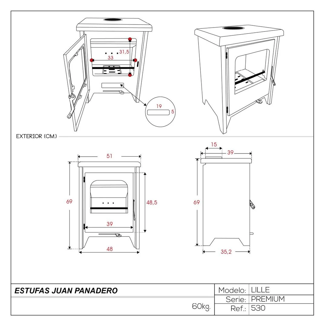 Estufa De Leña Eco Design Lille Premium 7 Estufa De Leña Eco Design Lille Premium - Imagen 5