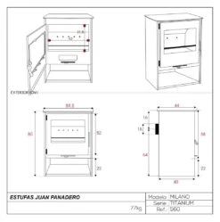 Estufa De Leña Eco Design Milano Titanium -Biohort || Napoleon || Weber Tienda de ventas Estufa de lena Eco Milano Titanium 1