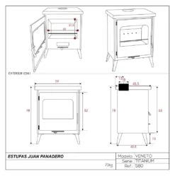 Estufa De Leña Eco Design Veneto Titanium -Biohort || Napoleon || Weber Tienda de ventas Estufa de lena Eco Nice Titanium 9