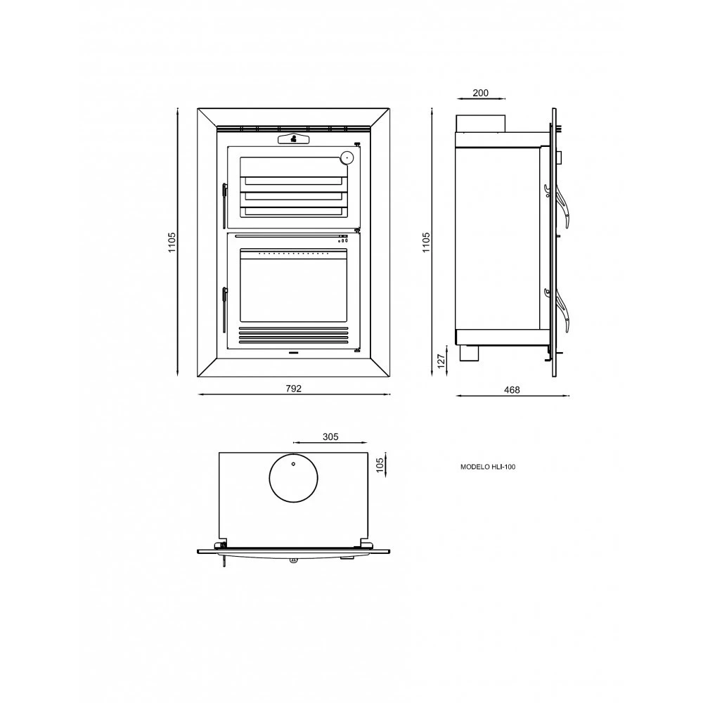 Horno Insertable De Leña Modelo HLI-100 6 Horno Insertable De Leña Modelo HLI-100 - Imagen 4