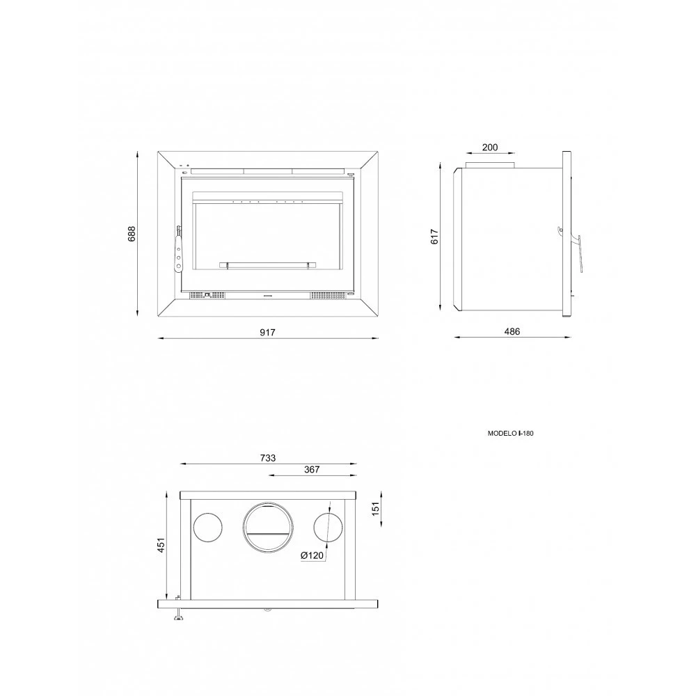 Insertable De Leña Modelo I-180 6 Insertable De Leña Modelo I-180 - Imagen 4