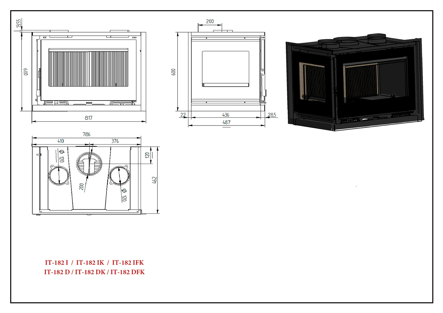 Insertable De Leña Modelo IT-182 D 5 Insertable De Leña Modelo IT-182 D - Imagen 3