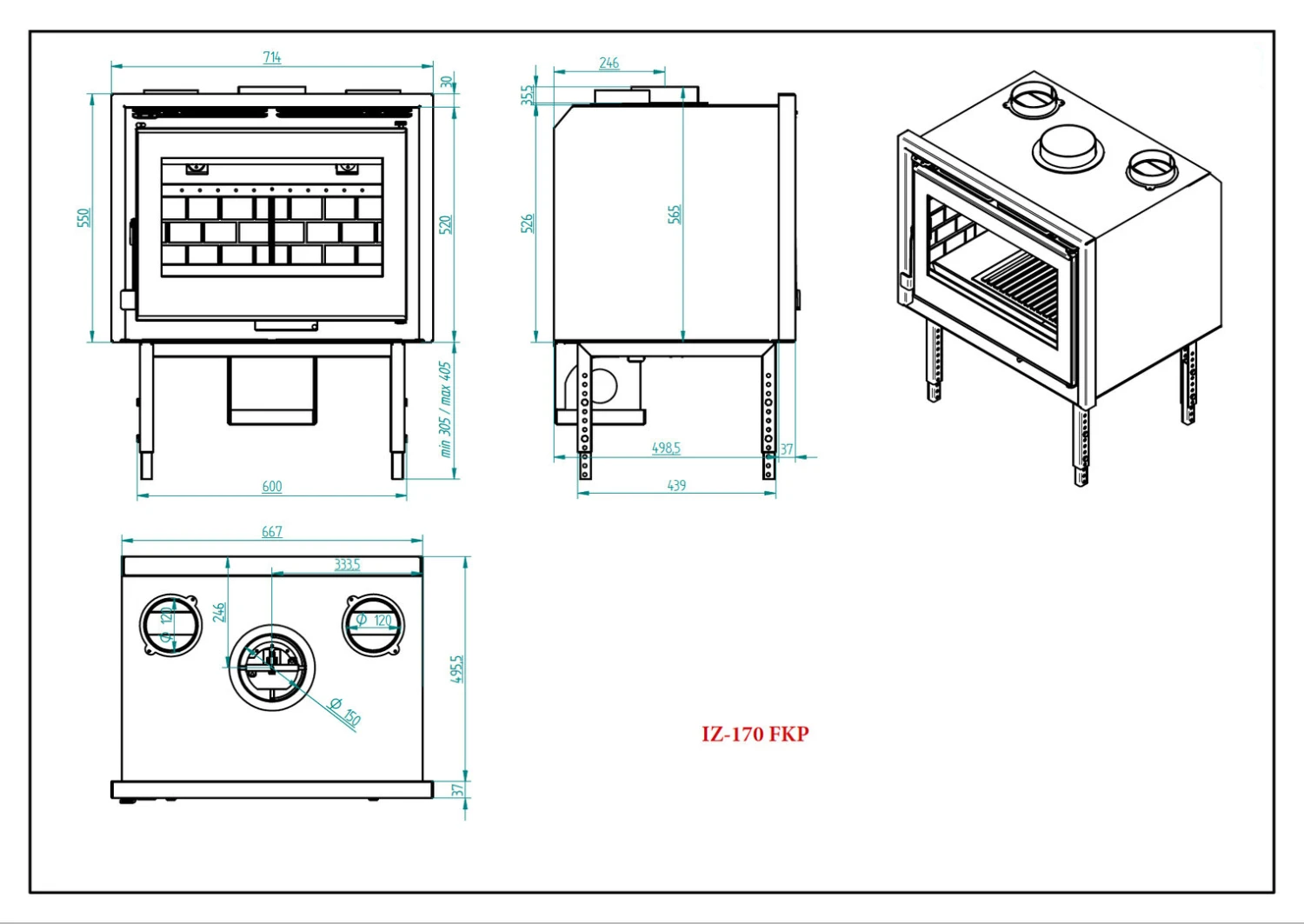 Insertable De Leña Modelo IZ-170 FKP 7 Insertable De Leña Modelo IZ-170 FKP - Imagen 5
