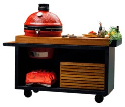 Mesa Con Tabla Teca Ofyr Negra Kamado Joe