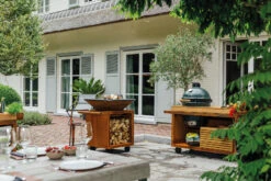 Mesa Con Tabla De Teca Ofyr Para Kamado Joe -Biohort || Napoleon || Weber Tienda de ventas Mesa con tabla de Teca Ofyr para Kamado Joe O K T PRO TW KJ 2